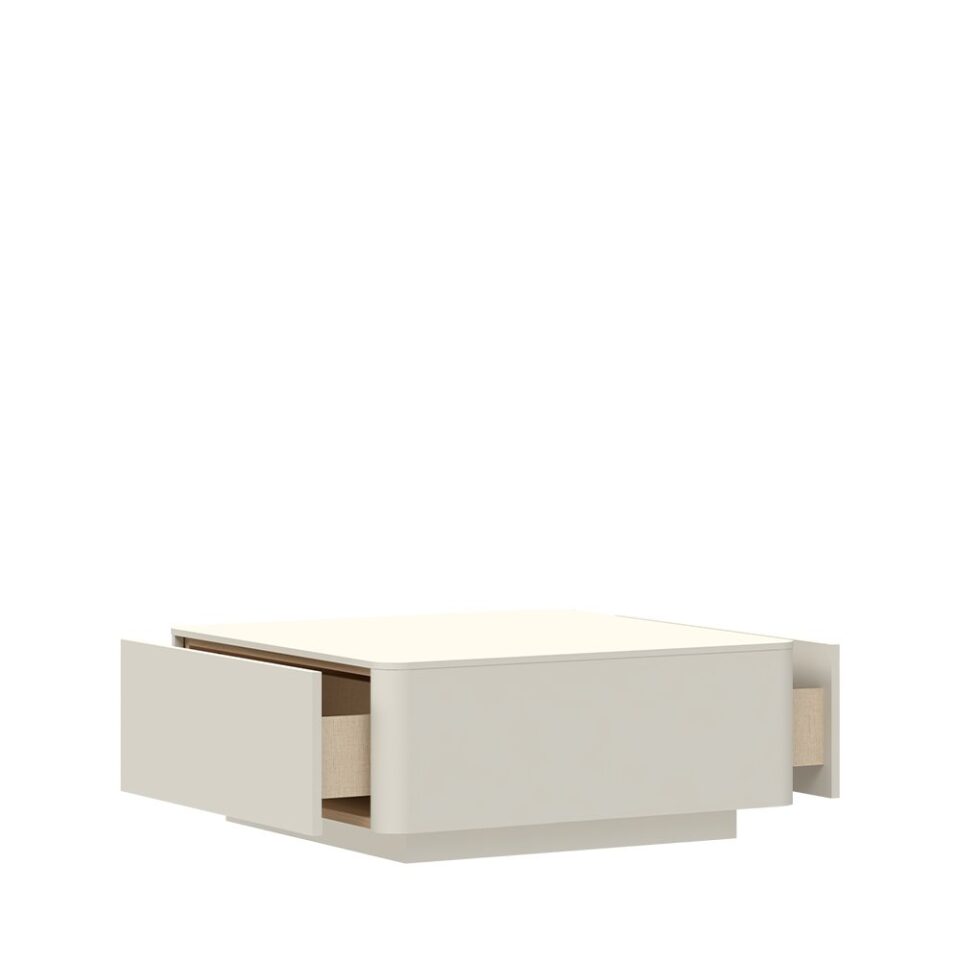Klubska mizica Radda Air KLS/AI, Pepper White / Furneo hrast, odprta, pogled pod kotom