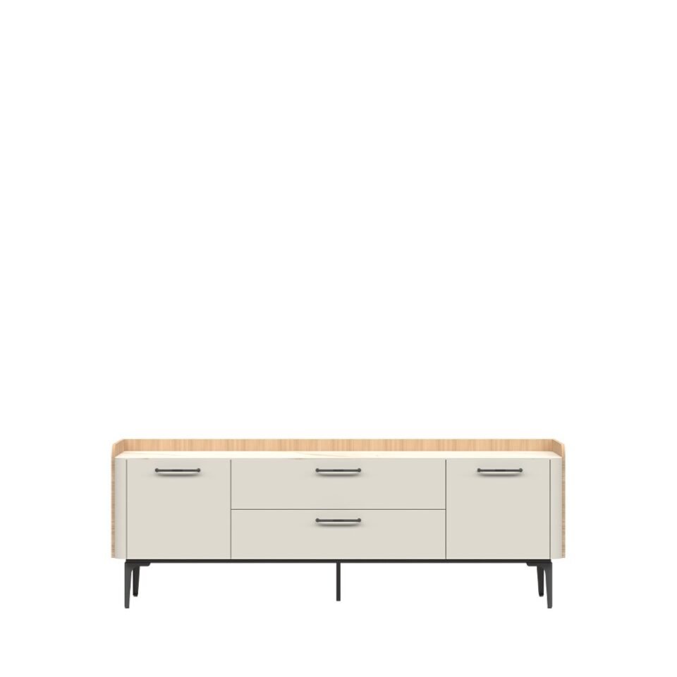 TV omarica Radda Air TV175-2K2F/AI, Pepper White / Furneo hrast, pogled od spredaj