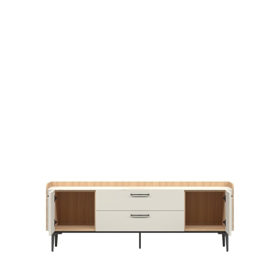 TV omarica Radda Air TV175-2K2F/AI, Pepper White / Furneo hrast, odprta
