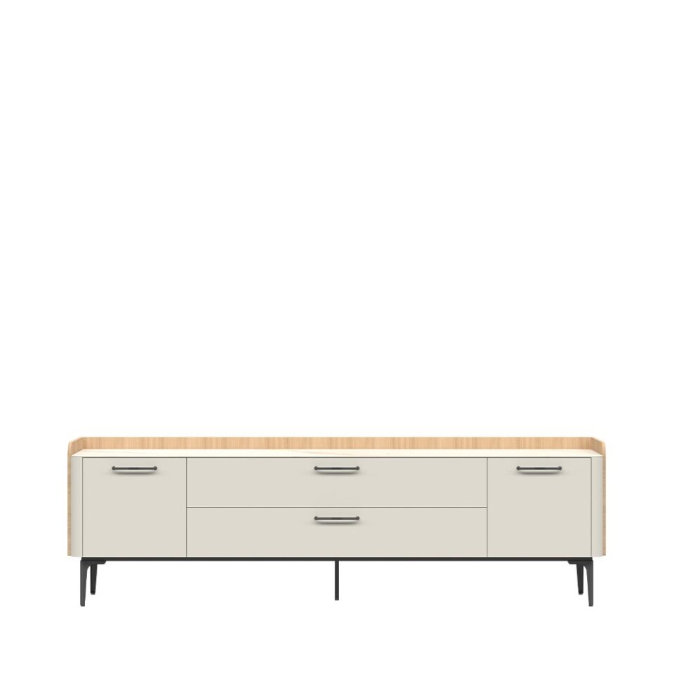 TV omarica Radda Air TV209-2K2F/AI, Pepper White / Furneo hrast, pogled od spredaj
