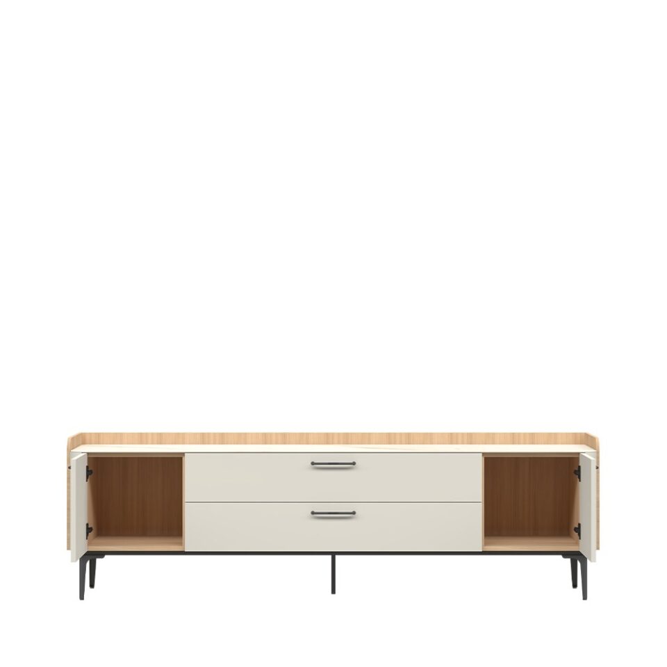 TV omarica Radda Air TV209-2K2F/AI, Pepper White / Furneo hrast, odprta