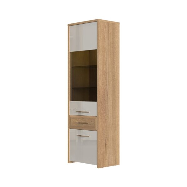 Vitrina s dvostrukim vratima i jednom ladicom Radda Gala V61-2KS1F/GL, širina 61 cm
