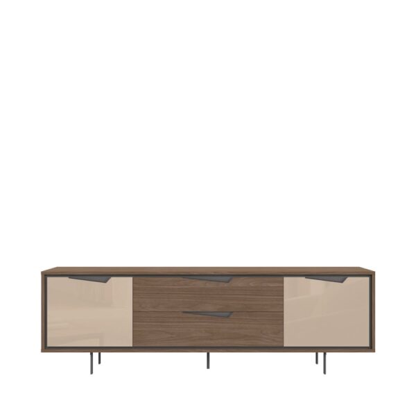 TV komoda s dvostrukim vratima i dvjema ladicama Radda Left TV196-2K2F/LF, širina 196 cm