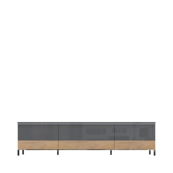 TV komoda s dvostrukim vratima i jednom ladicom Radda Onyx TV180-2K1F/ON, širina 188 cm