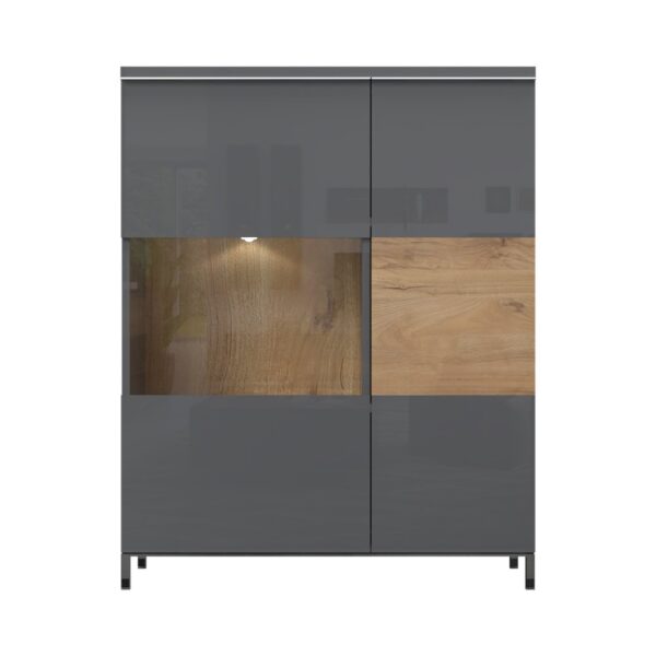 Vitrina s dvostrukim vratima Radda Onyx V90-2KS/ON, širina 92 cm