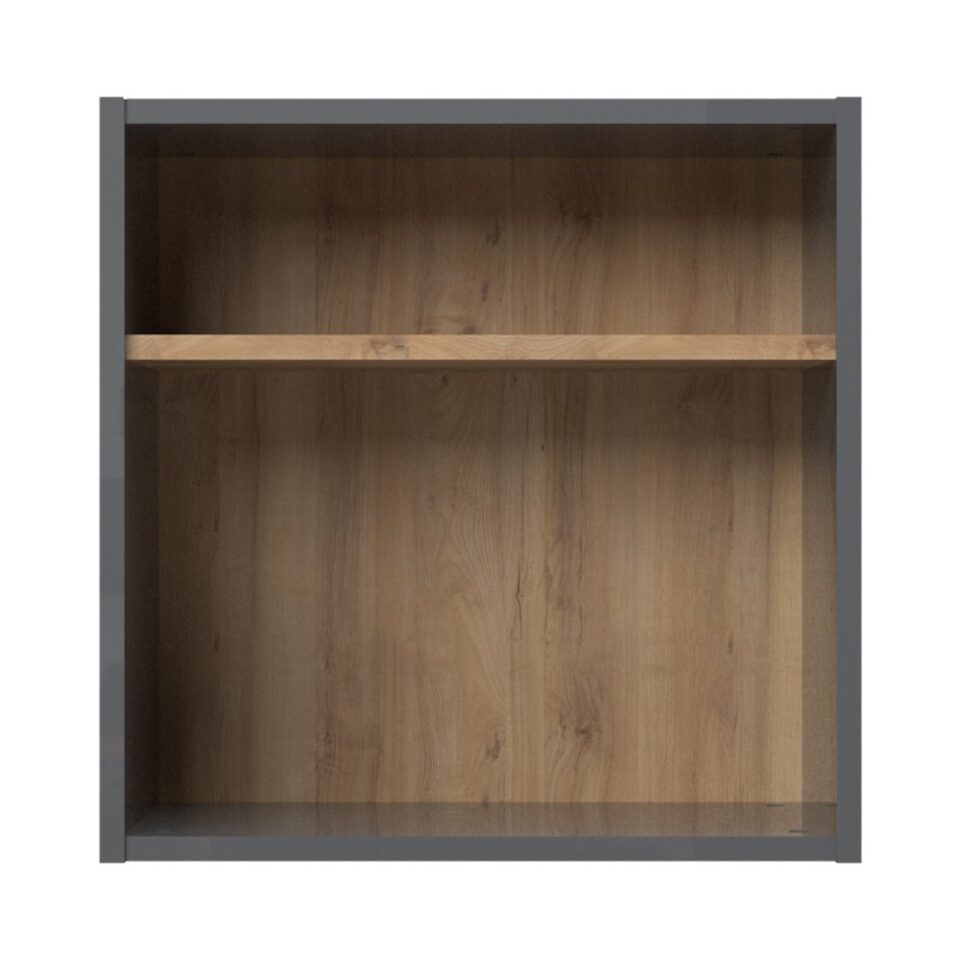 Viseča vitrina Radda Onyx VK55-1KS/ON, Antracit HG / Pacifik oreh, odprta