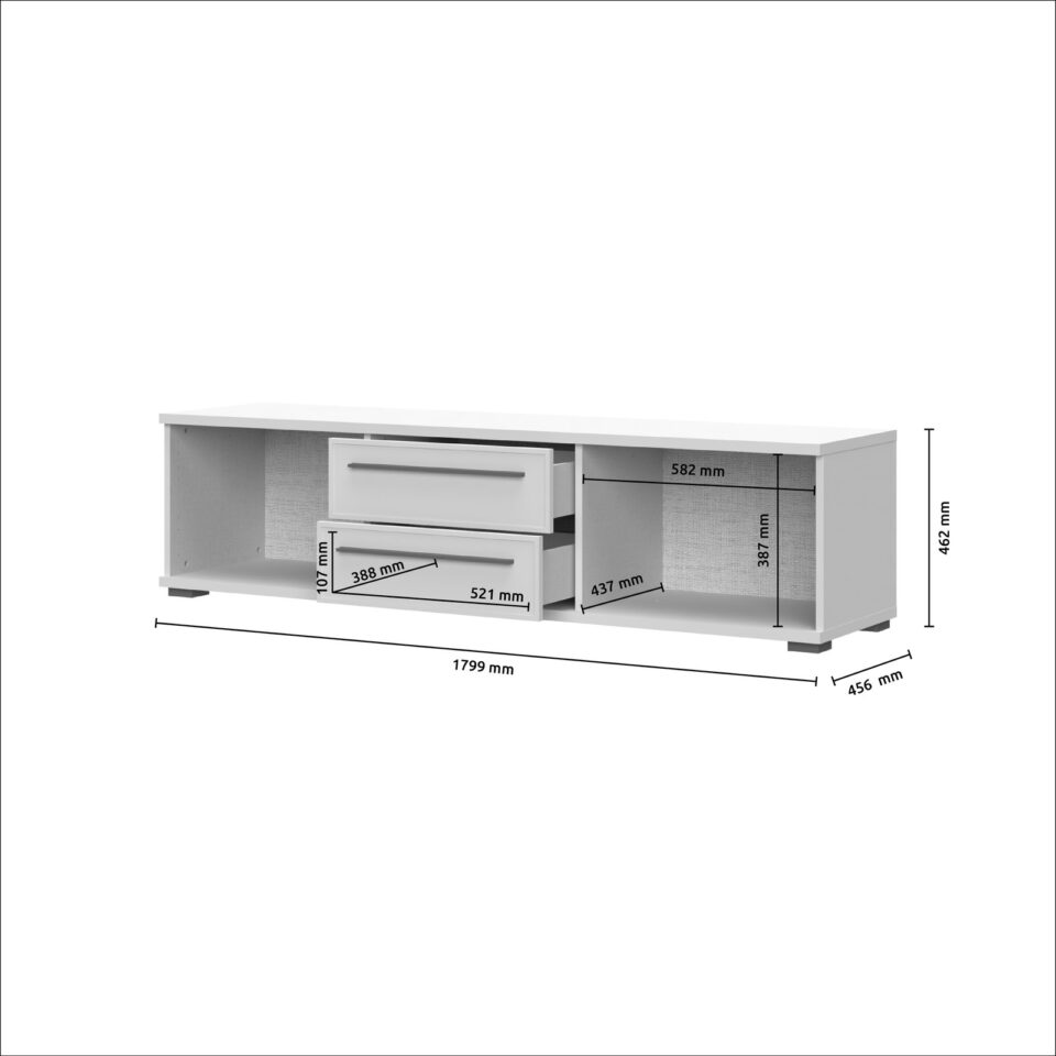 TV omarica Radda Opera TV180-2K2F/OP, Kašmir, skica z merami