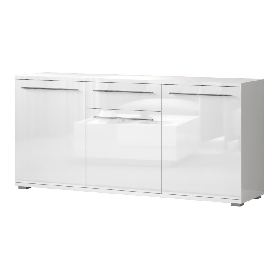 Komoda Radda Piano K180-3K1F/PN, Kristalno bela HG