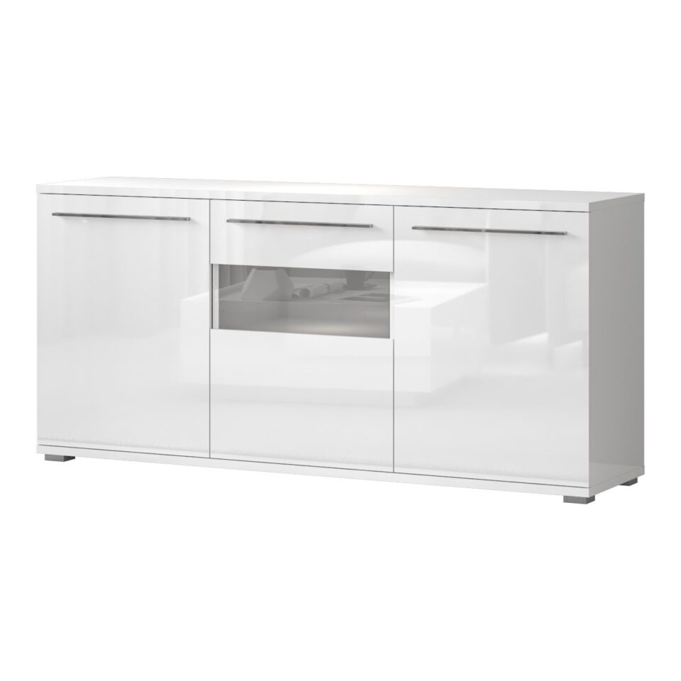 Komoda Radda Piano K180-3KS/PN, Kristalno bela HG