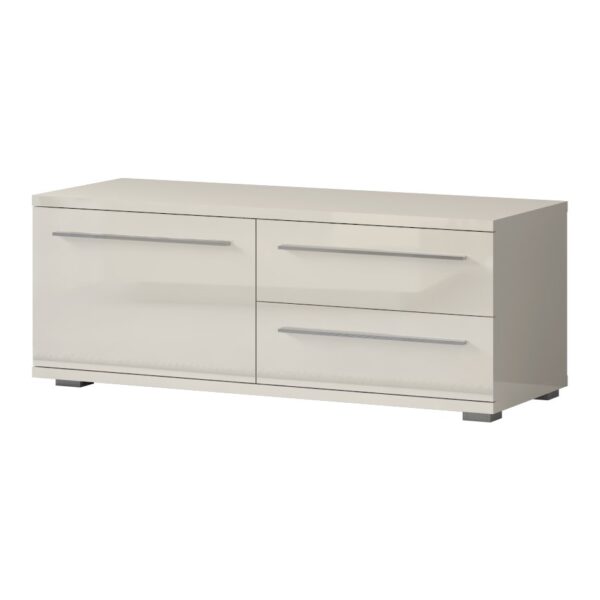 TV komoda s jednim vratima i dvjema ladicama Radda Piano TV120-1K2F/PN, širina 120 cm