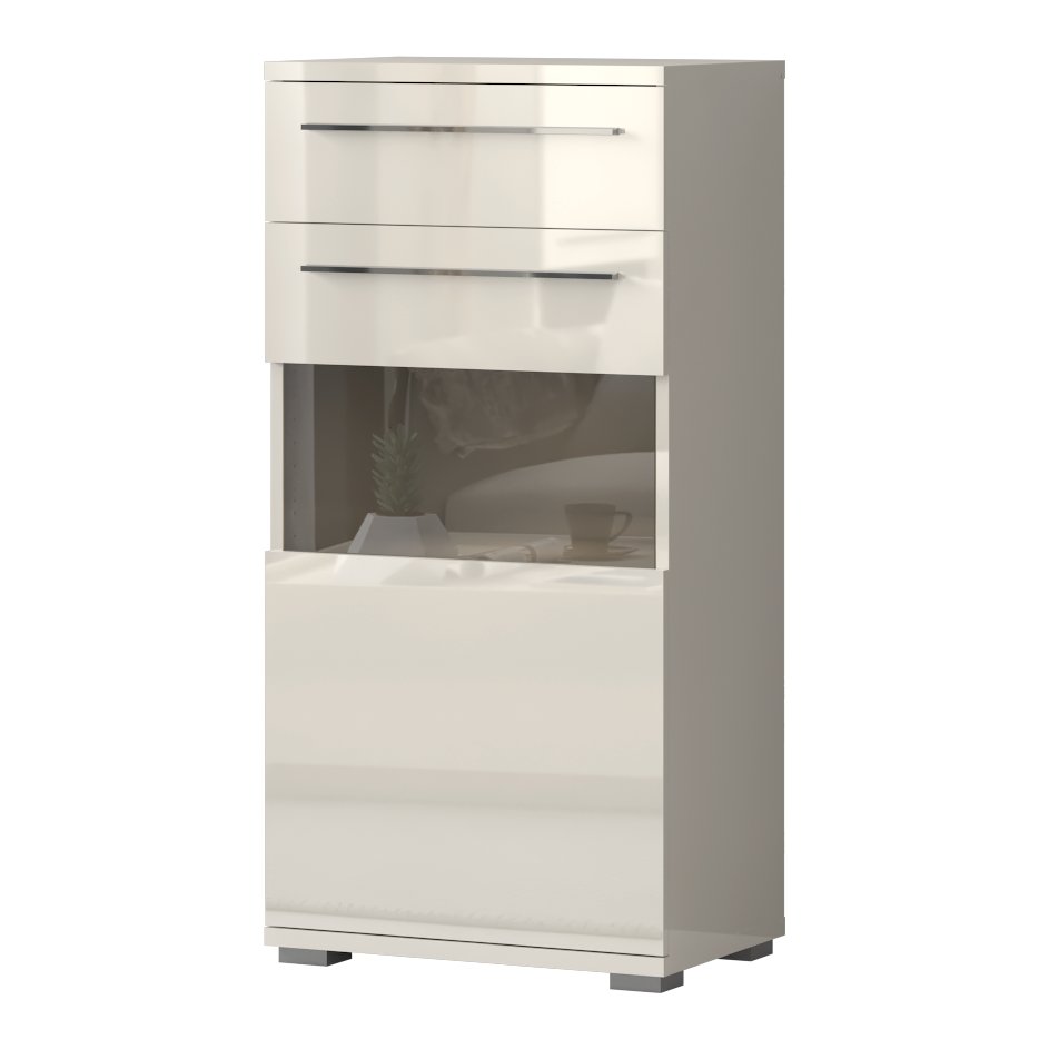 Vitrina Radda Piano V60-1KS1F/PN, Bež HG