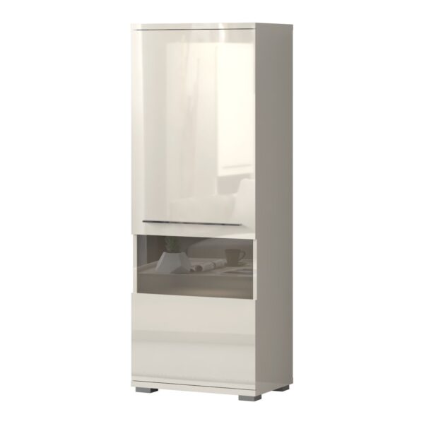 Vitrina s jednim staklenim vratima Radda Piano V60V-1KS/PN, širina 60 cm