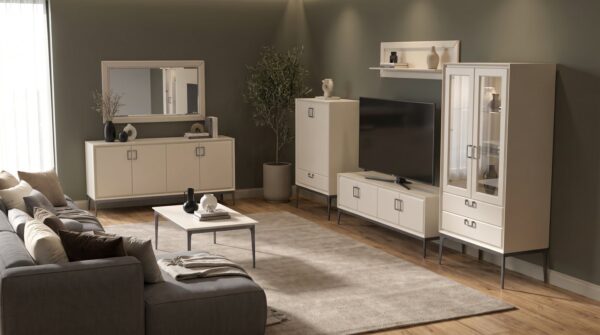 Dnevna soba Radda Regent, sestav, Pepper White mat in antracit