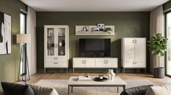 Dnevna soba Radda Regent, sestav, Pepper White mat in antracit