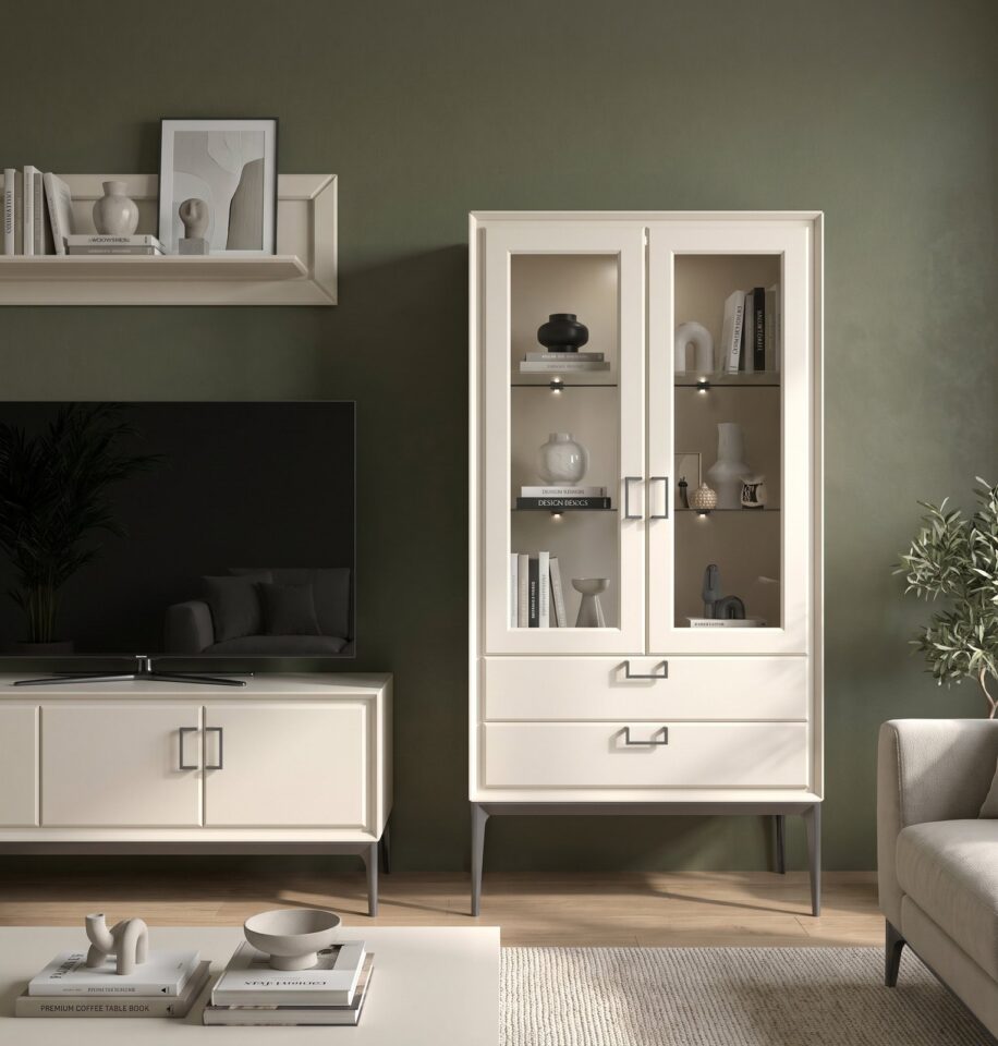Dnevna soba Radda Regent, detajl sestava, Pepper White mat in antracit