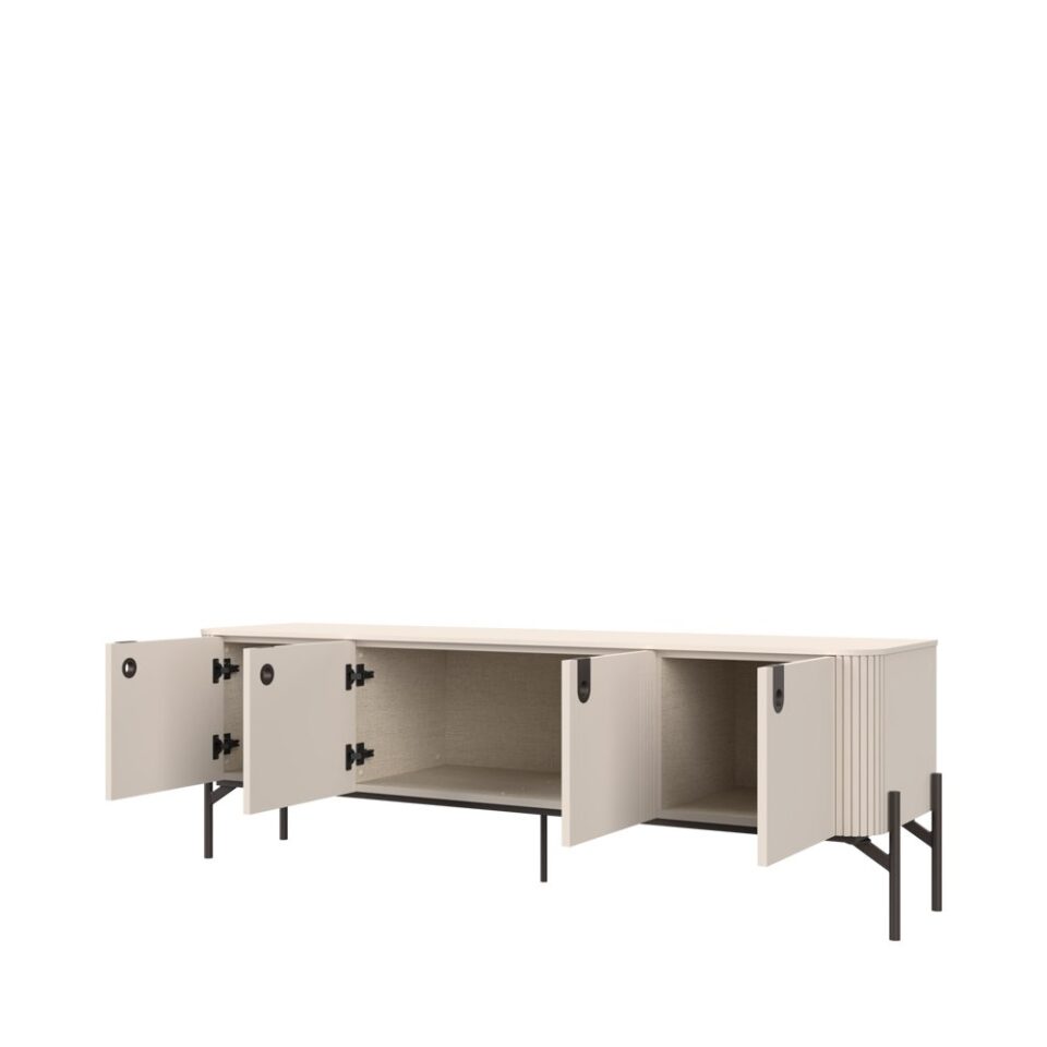 TV omarica Radda Rondo TV180-4K/RO, Kašmir / Tobako hrast, odprta, pogled pod kotom