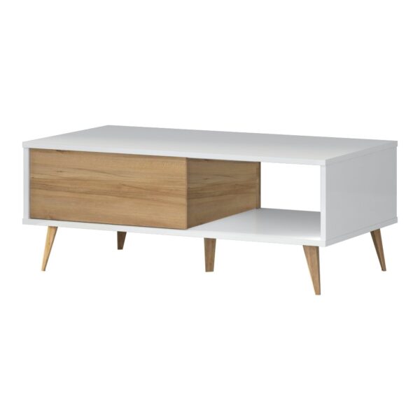 Klubska mizica Radda Vida VIDA-KLS, Kristalno bela HG / Pacifik oreh