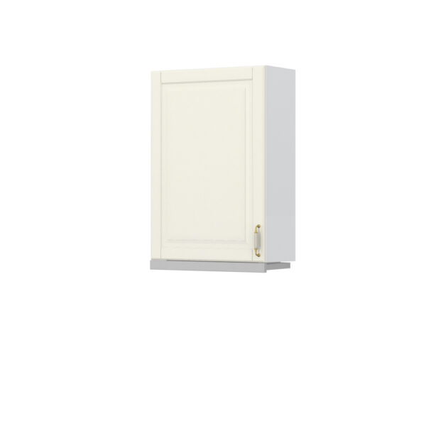 Kuhinjska zgornja omarica za napo za vgradno napo Evergreen A9-60-1KU/4, 60 cm, višina 91 cm, korpus Bela, fronta Slonova kost mat lak