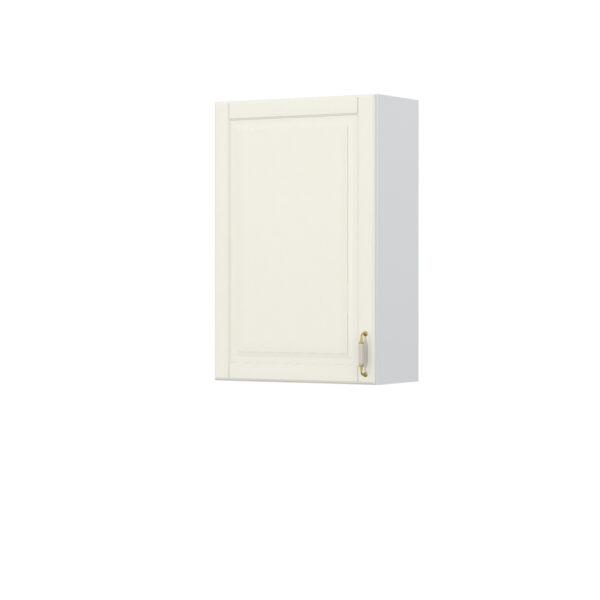 Kuhinjska zgornja viseča omarica z enimi vrati Evergreen V9-60-1K/4, 60 cm, višina 91 cm, korpus Bela, fronta Slonova kost mat lak
