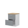 Kuhinjska spodnja omarica z dvema predaloma Highline R-60-2MBOX/3, 60 cm, korpus Bela, fronta Onyx visoki sijaj
