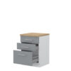 Kuhinjska spodnja omarica s tremi predali Highline R-60-3MBOX/3, 60 cm, korpus Bela, fronta Onyx visoki sijaj
