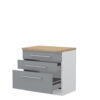 Kuhinjska spodnja omarica s tremi predali Highline R-90-3MBOX/3, 90 cm, korpus Bela, fronta Onyx visoki sijaj