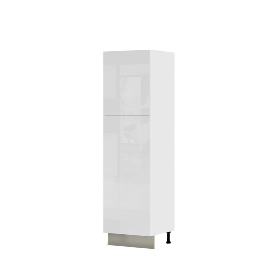 Kuhinjska visoka omara za vgradni hladilnik Infinity K21-60-2KF/5, 60 cm, korpus Bela, fronta Kristalno bela HG lak