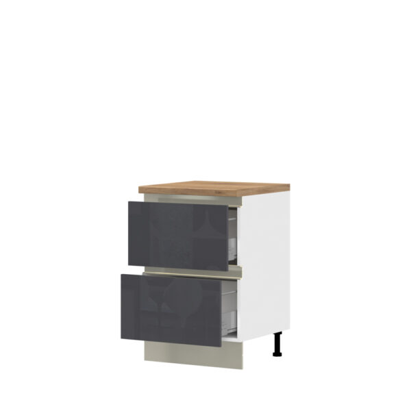 Kuhinjska spodnja omarica z dvema predaloma Infinity R-60-2MBOX/5, 60 cm, korpus Bela, fronta Antracit HG lak