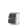 Kuhinjska spodnja omarica s tremi predali Infinity R-60-3MBOX/5, 60 cm, korpus Bela, fronta Antracit HG lak