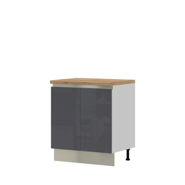 Kuhinjska spodnja omarica z dvojnimi vrati Infinity R-80-2K/5, 80 cm, korpus Bela, fronta Antracit HG lak