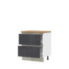 Kuhinjska spodnja omarica z dvema predaloma Infinity R-80-2MBOX/5, 80 cm, korpus Bela, fronta Antracit HG lak