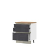 Kuhinjska spodnja omarica s tremi predali Infinity R-80-3MBOX/5, 80 cm, korpus Bela, fronta Antracit HG lak