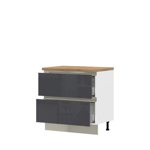 Kuhinjska spodnja omarica z dvema predaloma Infinity R-90-2MBOX/5, 90 cm, korpus Bela, fronta Antracit HG lak