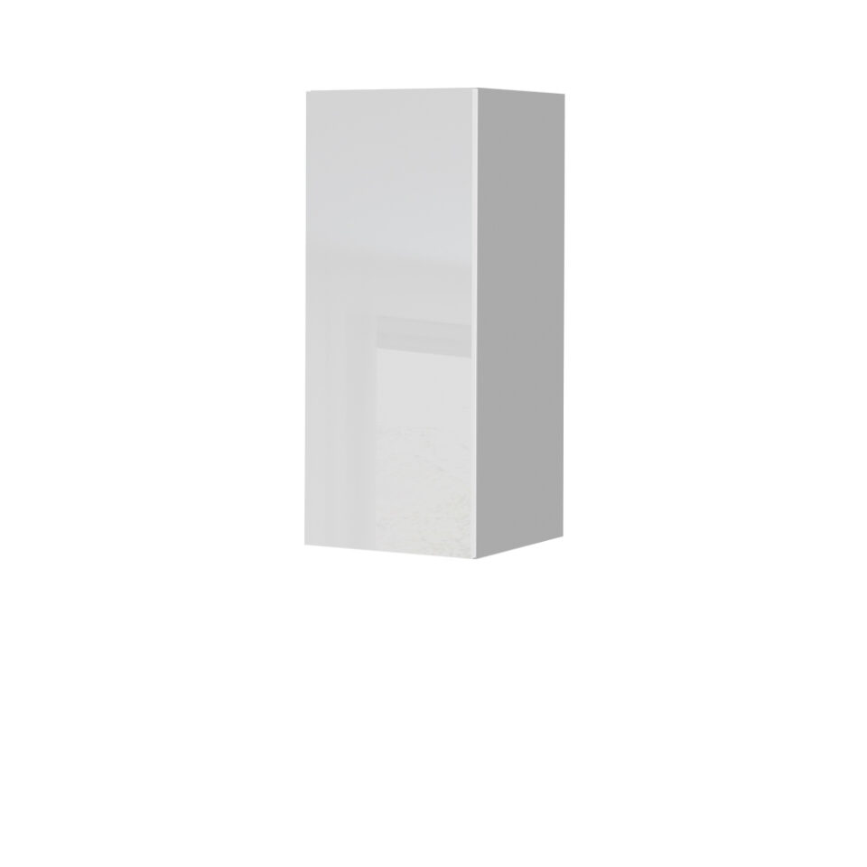 Kuhinjska zgornja viseča omarica z enimi vrati Infinity V7-30-1K/5, 30 cm, višina 72 cm, korpus Bela, fronta Kristalno bela HG lak