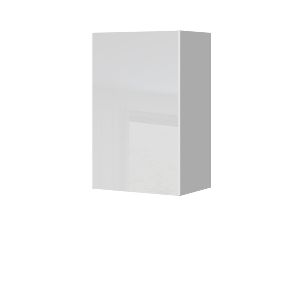Kuhinjska zgornja viseča omarica z enimi vrati Infinity V7-45-1K/5, 45 cm, višina 72 cm, korpus Bela, fronta Kristalno bela HG lak