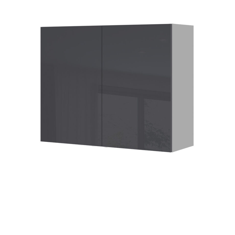 Kuhinjska zgornja viseča omarica z dvojnimi vrati Infinity V7-90-2K/5, 90 cm, višina 72 cm, korpus Bela, fronta Antracit HG lak