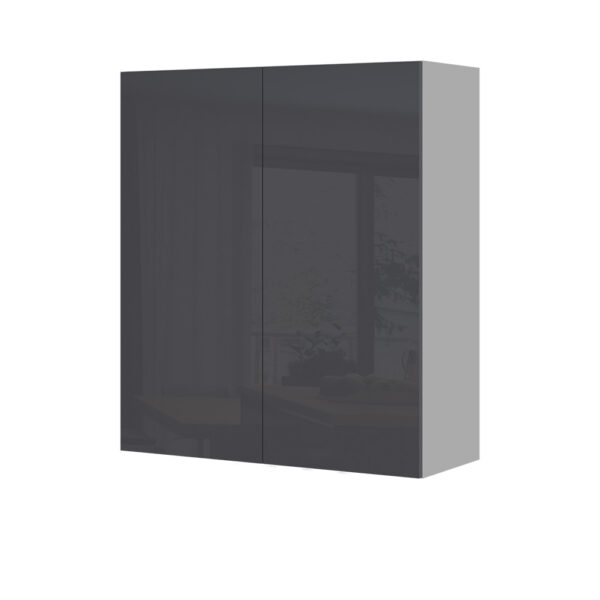 Kuhinjska zgornja viseča omarica z dvojnimi vrati Infinity V9-80-2K/5, 80 cm, višina 91 cm, korpus Bela, fronta Antracit HG lak