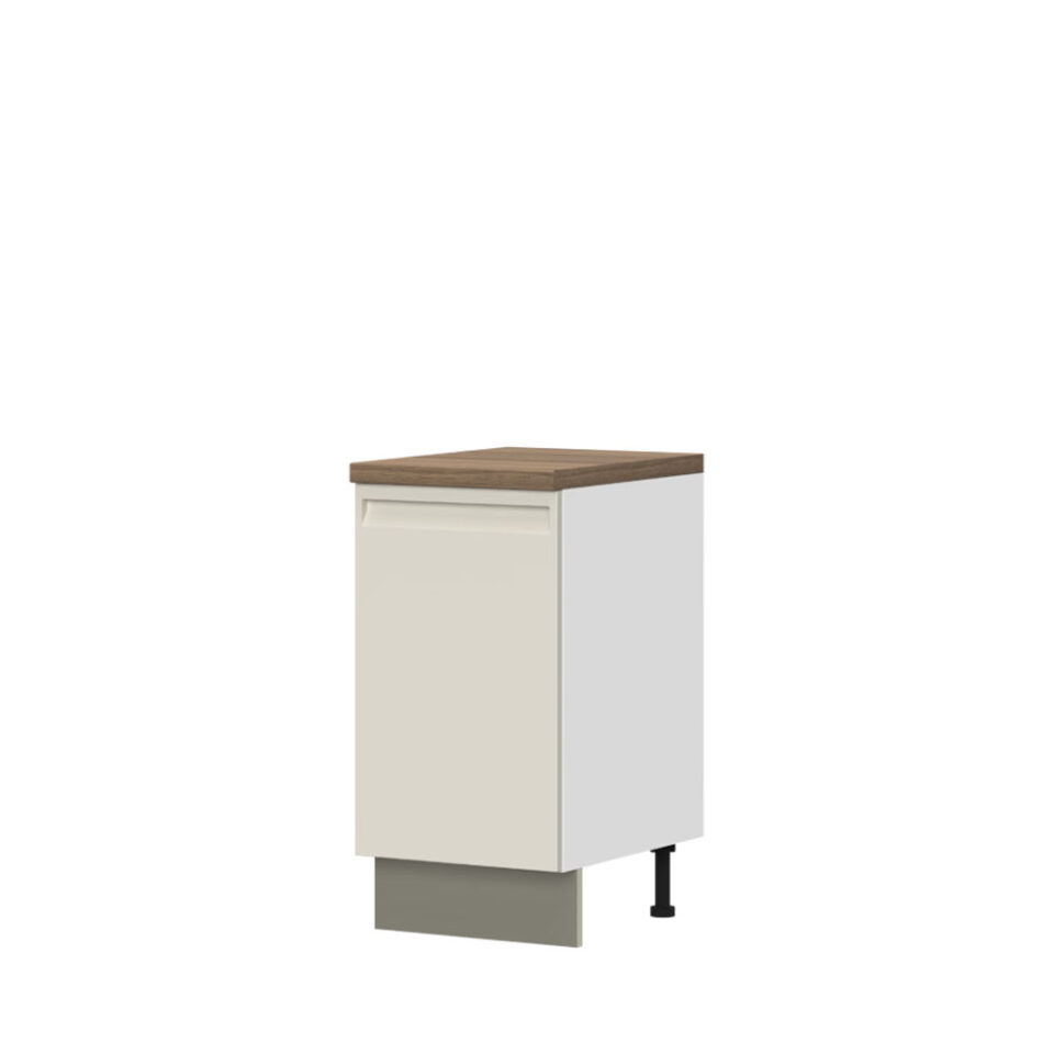 Kuhinjska spodnja omarica z enimi vrati Integra R-45-1K/7, 45 cm, korpus Bela, fronta Pepper White