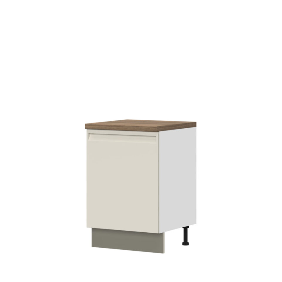 Kuhinjska spodnja omarica z enimi vrati Integra R-60-1K/7, 60 cm, korpus Bela, fronta Pepper White