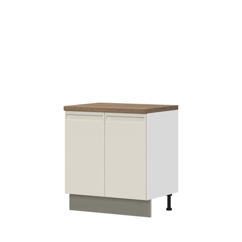 Kuhinjska spodnja omarica z dvojnimi vrati Integra R-80-2K/7, 80 cm, korpus Bela, fronta Pepper White