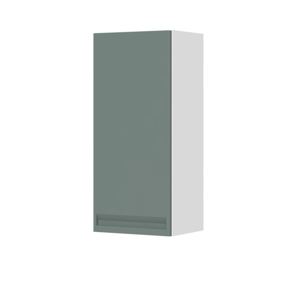 Kuhinjska zgornja viseča omarica z enimi vrati Integra V9-40-1K/7, 40 cm, višina 91 cm, korpus Bela, fronta Forest green