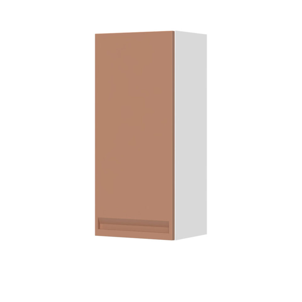 Kuhinjska zgornja viseča omarica z enimi vrati Integra V9-40-1K/7, 40 cm, višina 91 cm, korpus Bela, fronta Terracotta