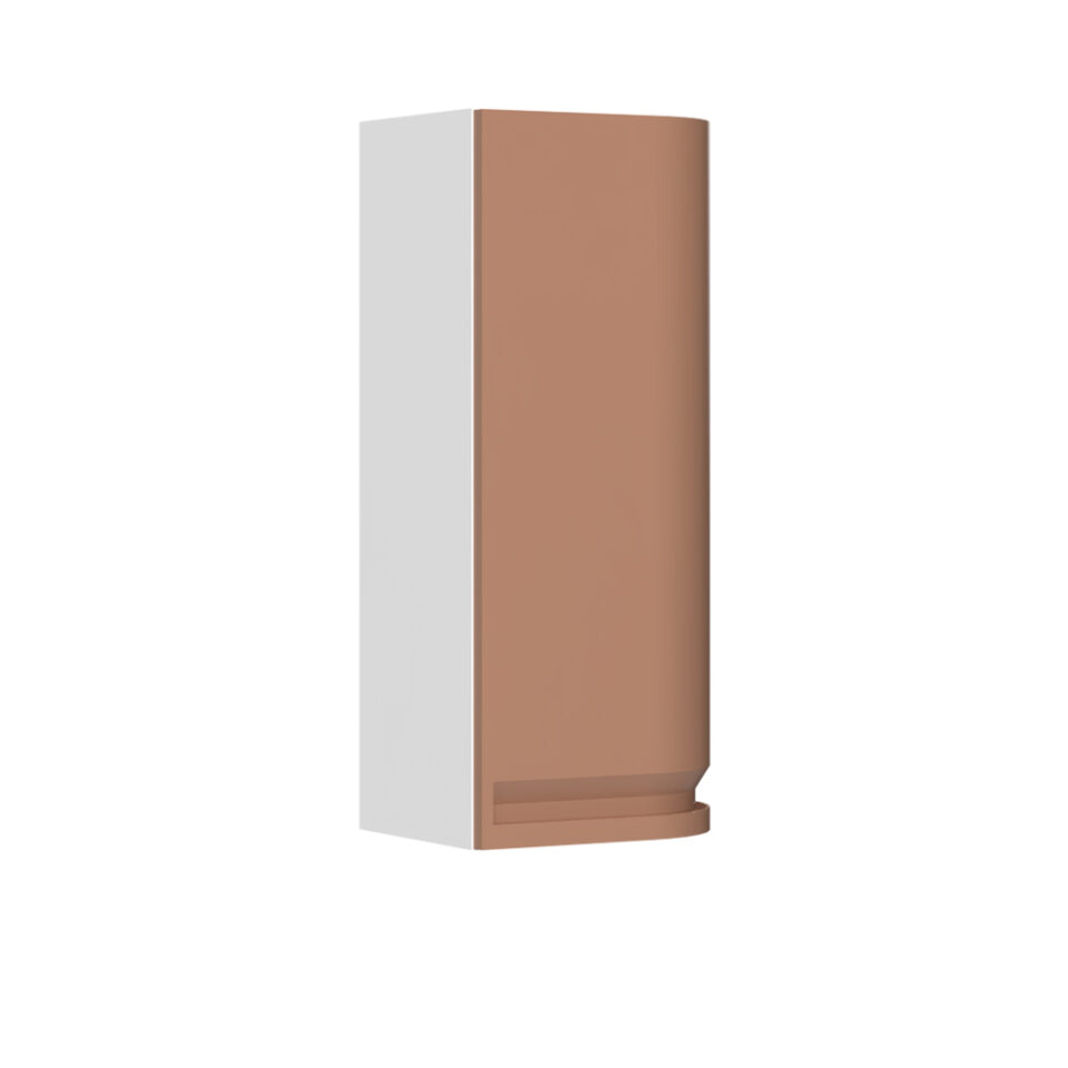 Kuhinjska zgornja viseča omarica z zaobljenimi vrati, desno Integra V9-40-1KRD/7, 40 cm, višina 91 cm, korpus Bela, fronta Terracotta