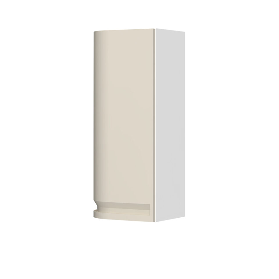 Kuhinjska zgornja viseča omarica z zaobljenimi vrati, levo Integra V9-40-1KRL/7, 40 cm, višina 91 cm, korpus Bela, fronta Pepper White