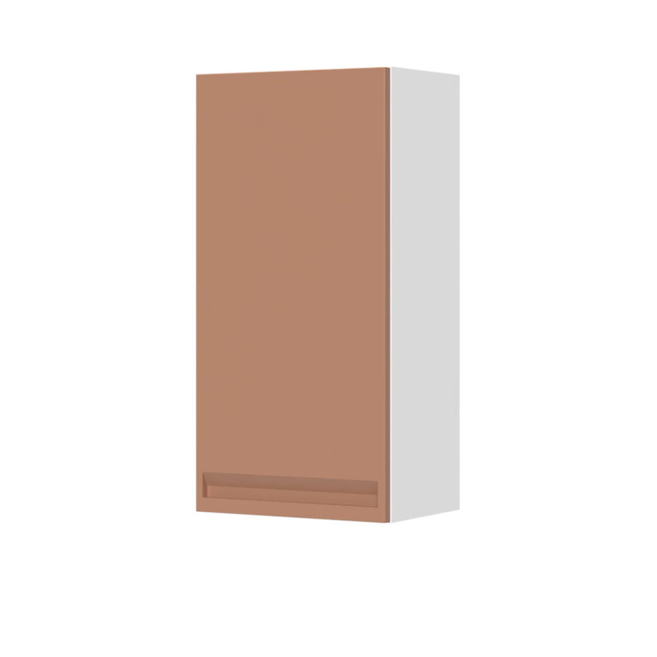 Kuhinjska zgornja viseča omarica z enimi vrati Integra V9-45-1K/7, 45 cm, višina 91 cm, korpus Bela, fronta Terracotta