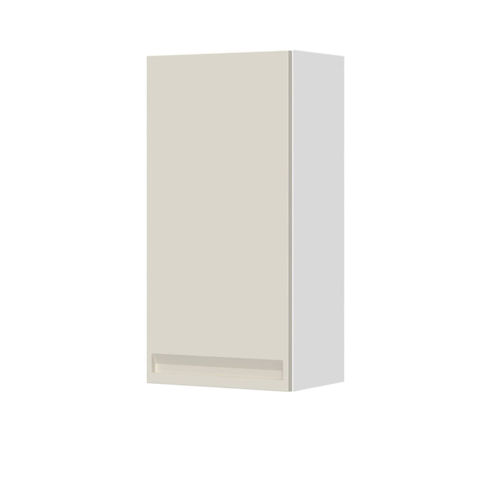 Kuhinjska zgornja viseča omarica z enimi vrati Integra V9-45-1K/7, 45 cm, višina 91 cm, korpus Bela, fronta Pepper White