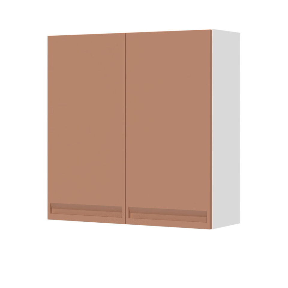 Kuhinjska zgornja viseča omarica z dvojnimi vrati Integra V9-90-2K/7, 90 cm, višina 91 cm, korpus Bela, fronta Terracotta