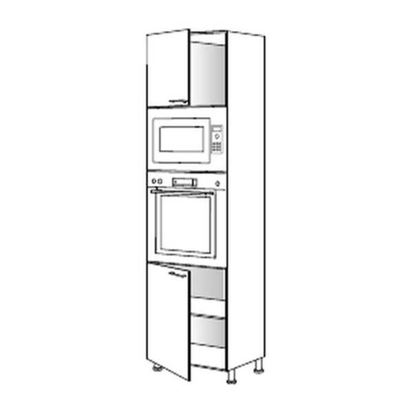 Kuhinjski visoki element za ugradnu pećnicu i mikrovalnu pećnicu Modern K23-60-RM/3, 60 cm