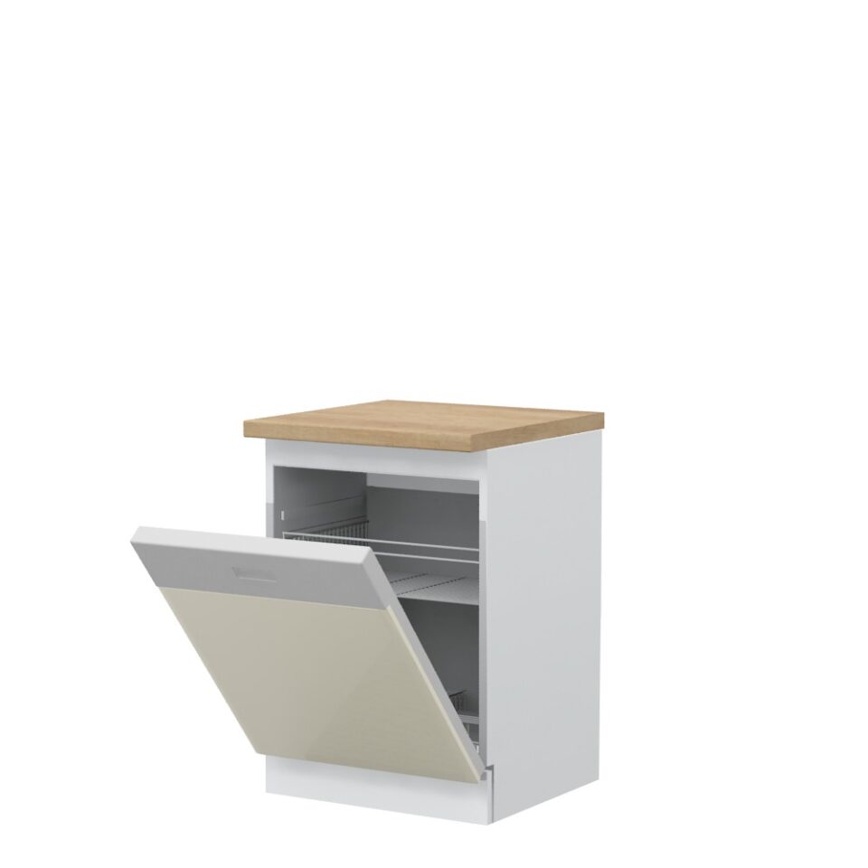 Fronta za vgradni pomivalni stroj, delno integriran, Modern K60D/3, 60 cm, korpus null, fronta Bež visoki sijaj