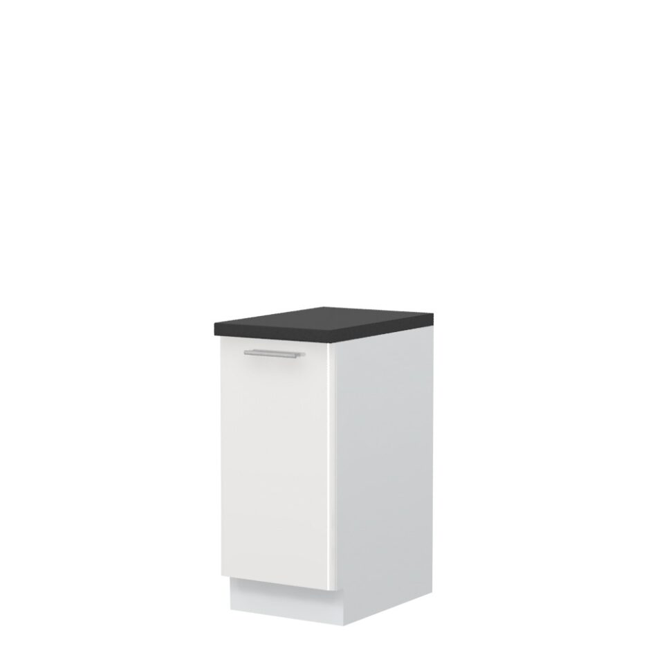 Kuhinjska spodnja omarica z enimi vrati Modern R-40-1K/3, 40 cm, korpus Bela, fronta Bela visoki sijaj